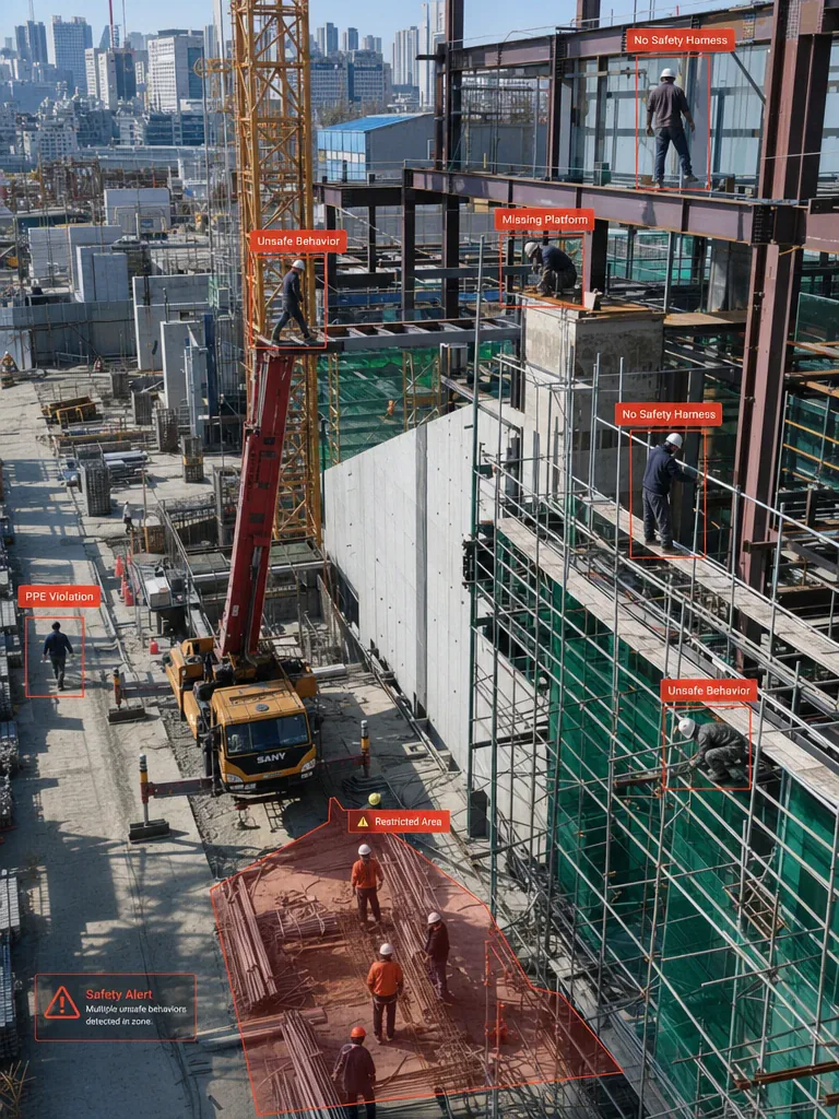 AI safety monitoring at a construction site